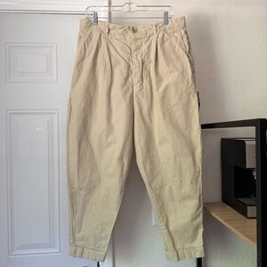 Ami tan beige khaki chino barrel ballooon tapered cropped‎ trousers pants